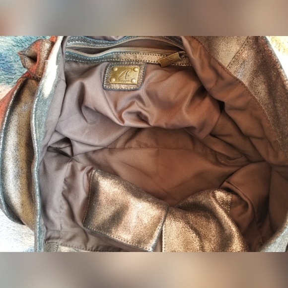 Anat Marin Metallic Gold Bronze Leather Handbag - Picture 5 of 6